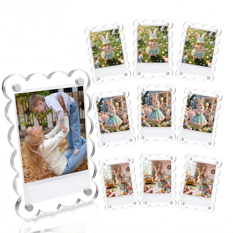 Cross-Border Transparent Acrylic Magnetic Photo Frame, Wavy Fan-Shaped Photo Frame, Refrigerator Magnet Frameless Polaroid Photo Frame Cross-Border Transparent Acrylic Magnetic Photo Frame, Wavy Fan-Shaped Photo Frame, Refrigerator Magnet Frameless Polaroid Photo Frame