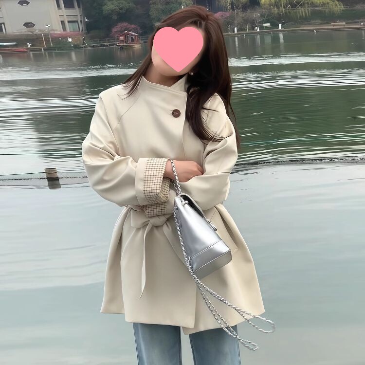 淡人穿搭韩版风衣外套春秋2025时尚新款小个子中长款气质百搭大衣|undefined