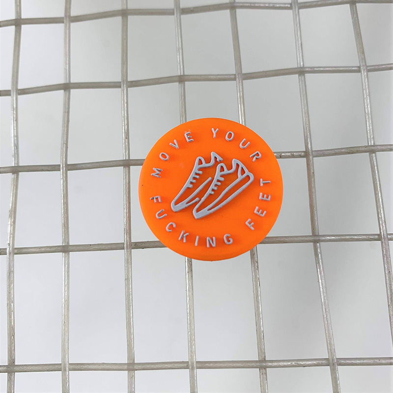 Cross-border nuevo divertido lema raqueta de tenis amortiguador de silicona emocionante espíritu de lucha lema raqueta de tenis sello de amortiguador