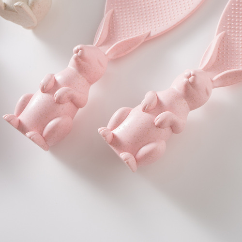 Household upright cartoon rabbit rice shovel rice cooker rice spoon wheat straw creative non-stick rice spoon manufacturer