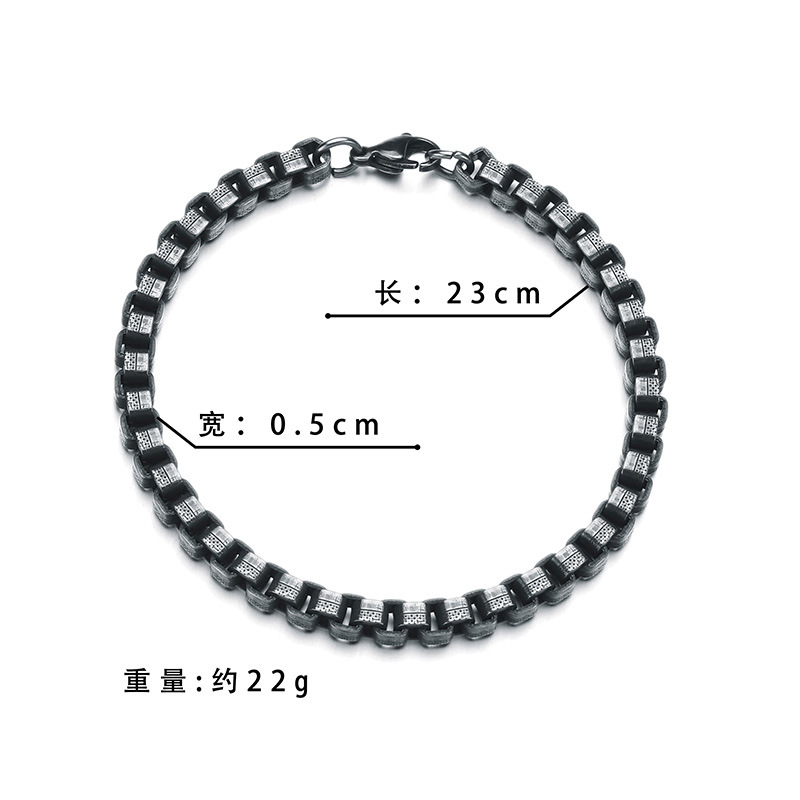 retro trend black stainless steel necklacepicture2