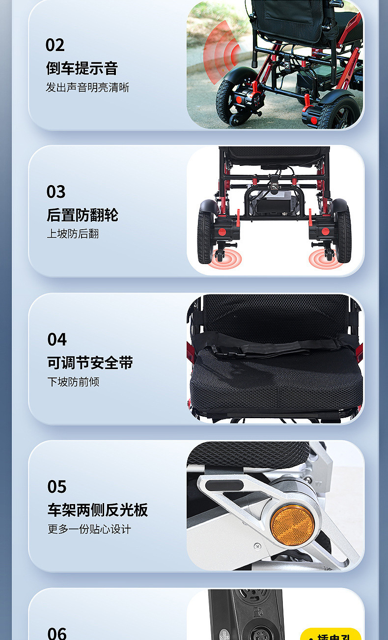 Yingkang 23kg New Cross-Border Export Lightweight Folding Wheelchair Titanium Magnesium Alloy Frame Electric Wheelchair for the Elderly