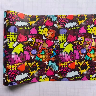 Auto Color Change Film Car Body, Motorcycle Frame, Luggage - colorful-hearts-15-30m