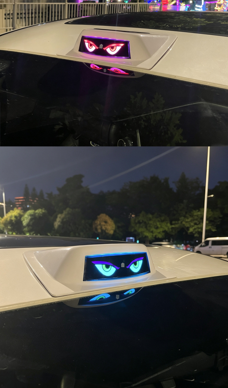 Car laser radar cover light solar-powered evil eye car modification decoration LED roof navigation warning strobe light