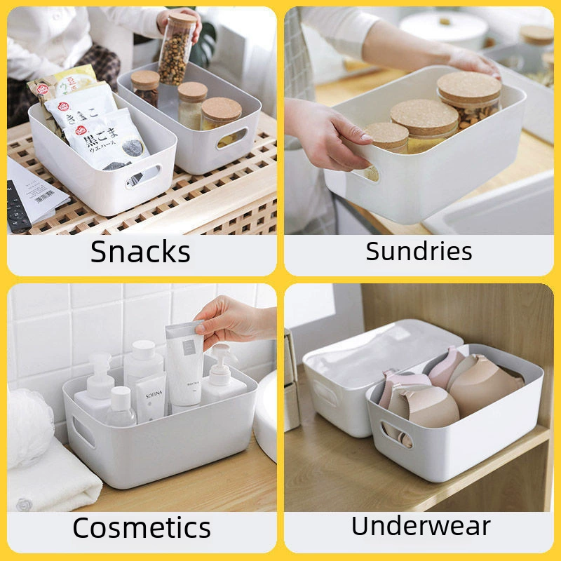 Storage box, table plastic storage system, storage basket