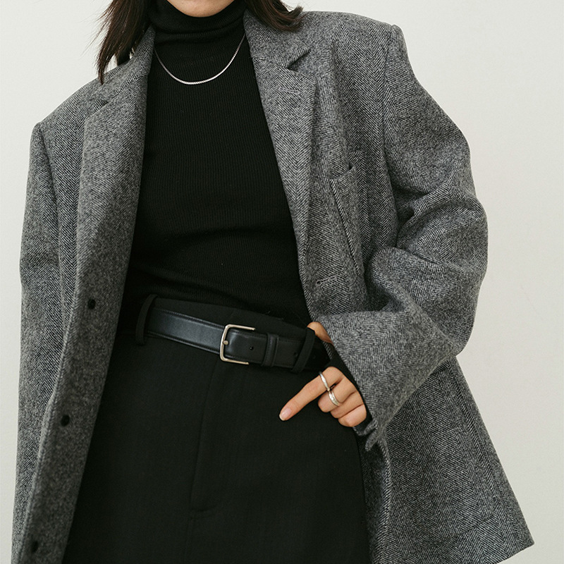 廠家訂單熱賣頭層牛皮r@w風極簡金銀扣腰帶皮帶女士真皮批發