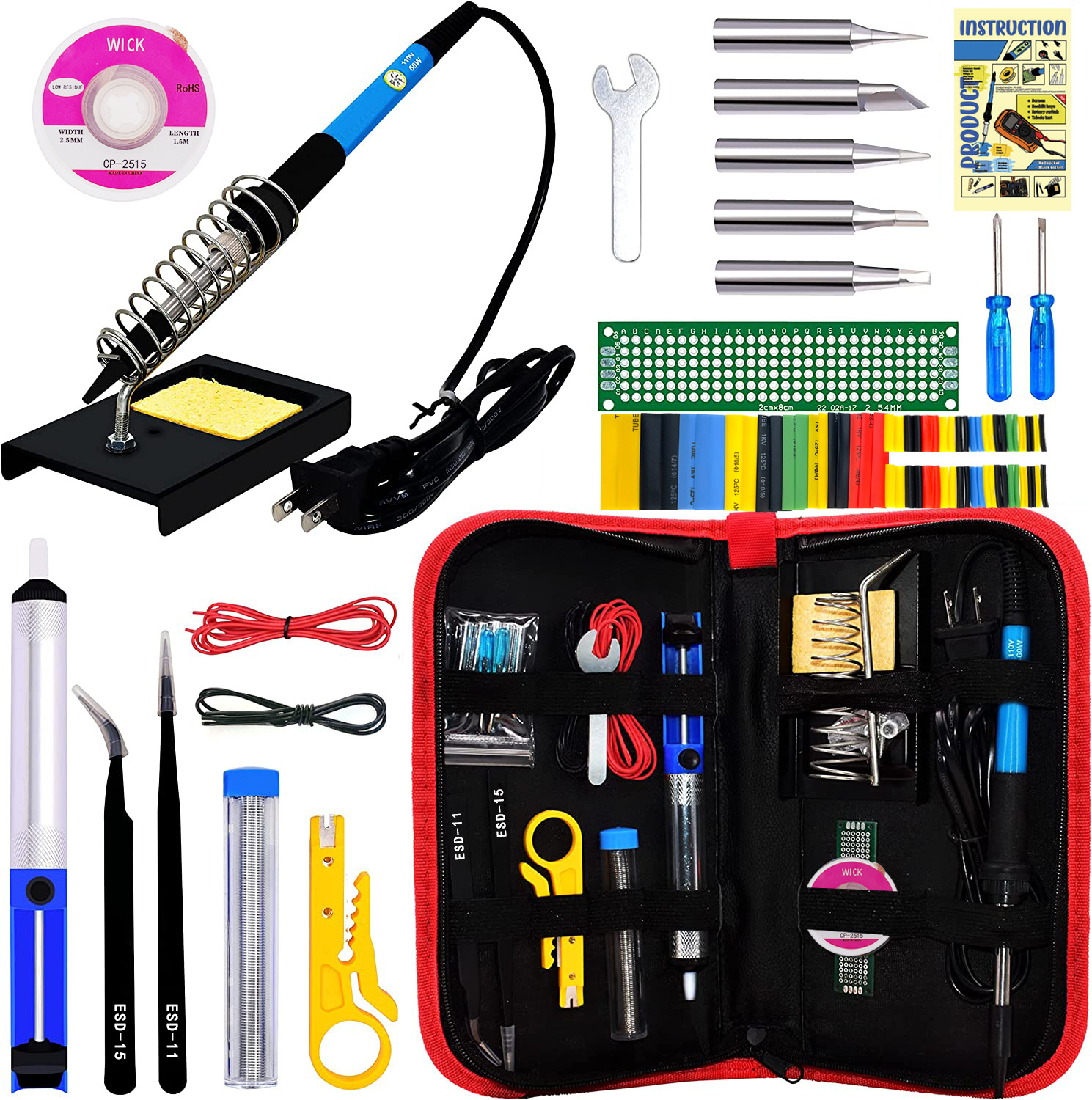 Control de temperatura transfronteriza soldador eléctrico 60W reparación del hogar soldadura pluma americana y europea estándar 110v220V soldadura eléctrica pluma herramienta traje