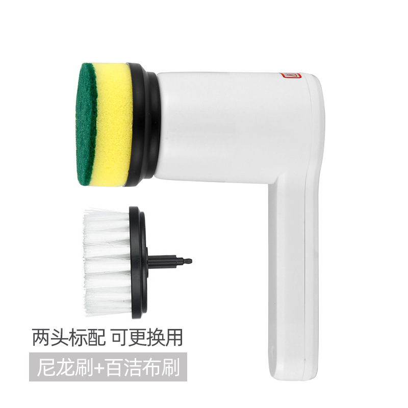 Cepillo de limpieza eléctrico transfronterizo para uso doméstico, cepillo de cocina multifuncional con cabezales de cepillo reemplazables, herramienta para lavar platos y ollas, máquina cepilladora manual.
