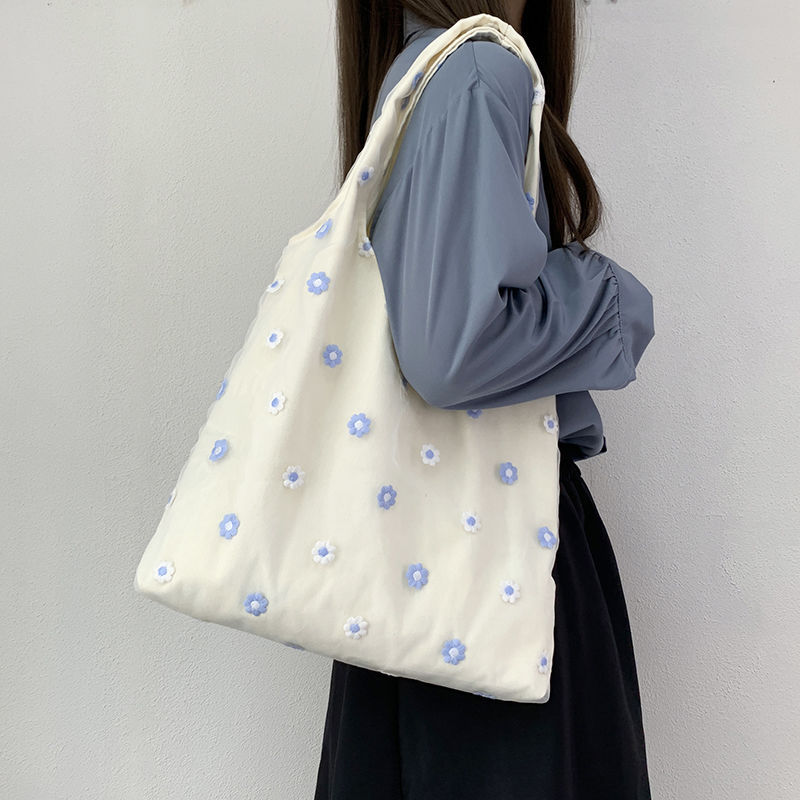 &托特小仙女逛街新款淑女约会手提袋布包大容量蕾丝帆高颜值背心