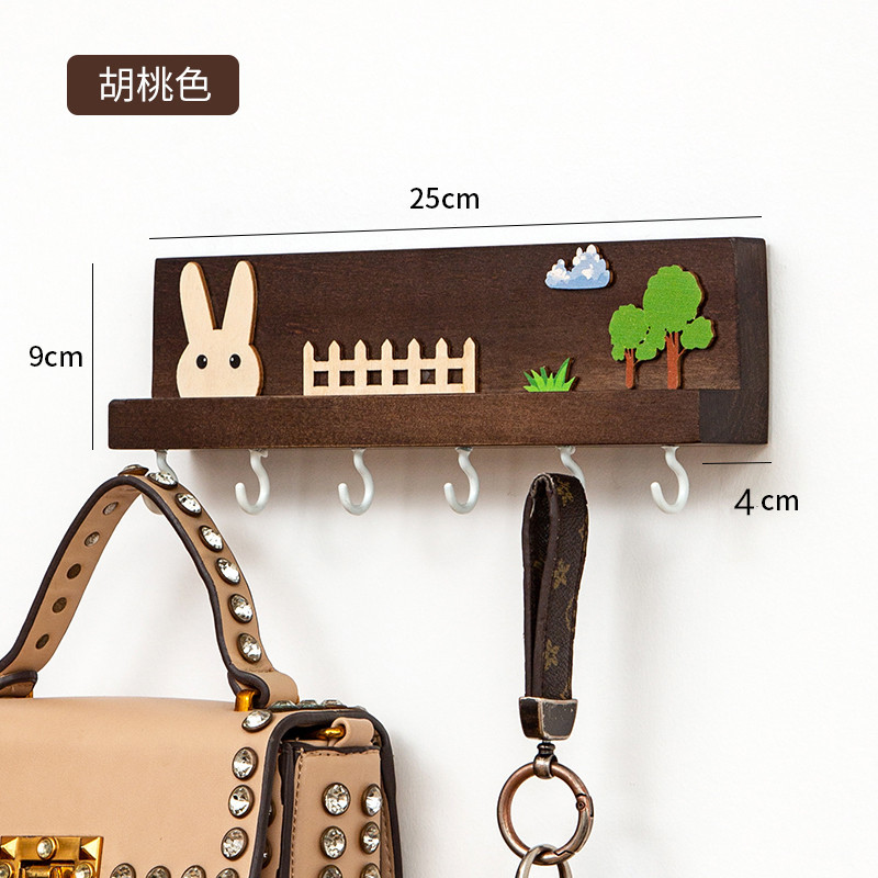 Gancho de llave nórdico creativo sin perforaciones Pared de haya pasillo decorativo estante de almacenamiento de llaves montado en la pared puerta de entrada
