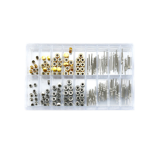 Watch accessories, boxed glue handles, crowns, watch stems, watch repair parts, copper, gold and silver handles, multiple models
