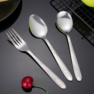 Crane Stainless Steel Tableware Thickened Household Spoon Spoon Tip Spoon Round Spoon Fork Series Manufacturer Wholesale