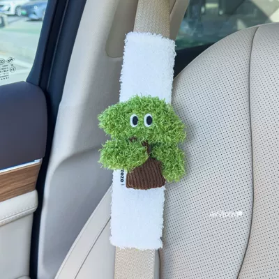 Sürətlər qutusu və əl tormozu başlıqları Seatbelt Shoulder Pads, Car Seatbelt - white-short-velvet-shoulder-pad-qingsong-single