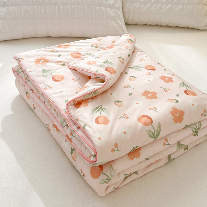 Edredón fresco de verano de algodón de punto de fibra de soja de clase A, colcha fina de verano para niños lavable a máquina, colcha de aire acondicionado de primavera y otoño de verano