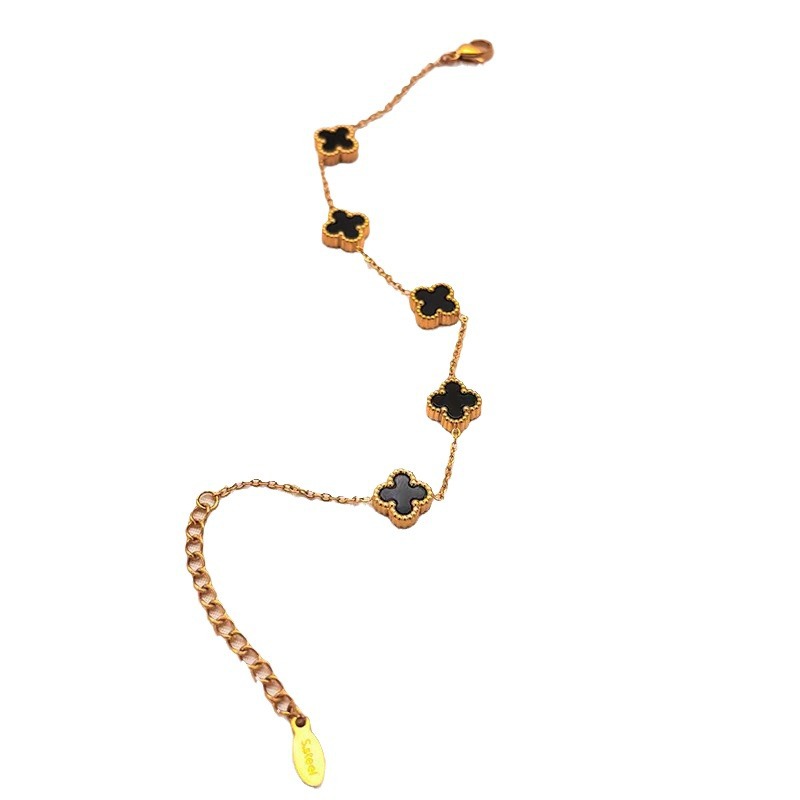 Brand chain stainless steel, one bead bracelet, jewelry, four-leaf clover, simple and elegant design, 9mm 5