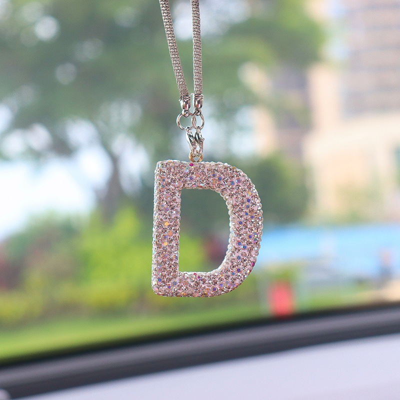 Cross-Border Amazon Clay Full Diamond Love Bear Car Pendant Car Interior Pendant High-End Letter Car Pendant for Women