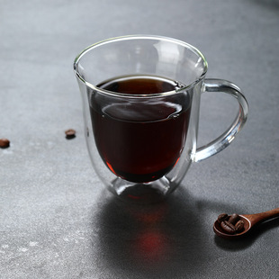 Double-layer glass High Borosilicate double-layer water Cup Breakfast Milk Cup Coffee Cup double-layer anti-scalding glass