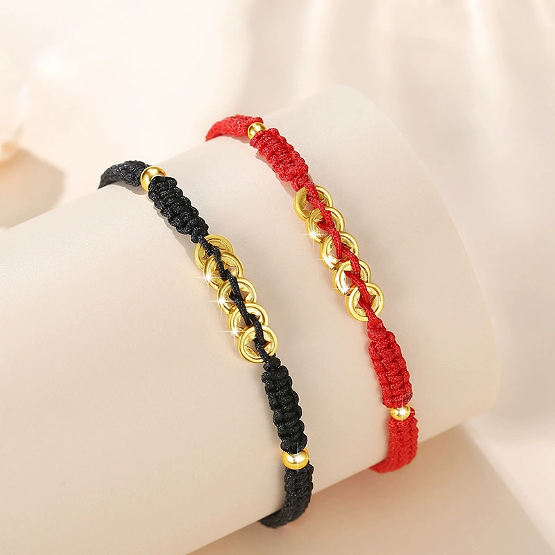 Медная bracelet для любимых мужчин и женщин, украшение, монеты, серебро пробы 925, китайский стиль, подарок на день рождения