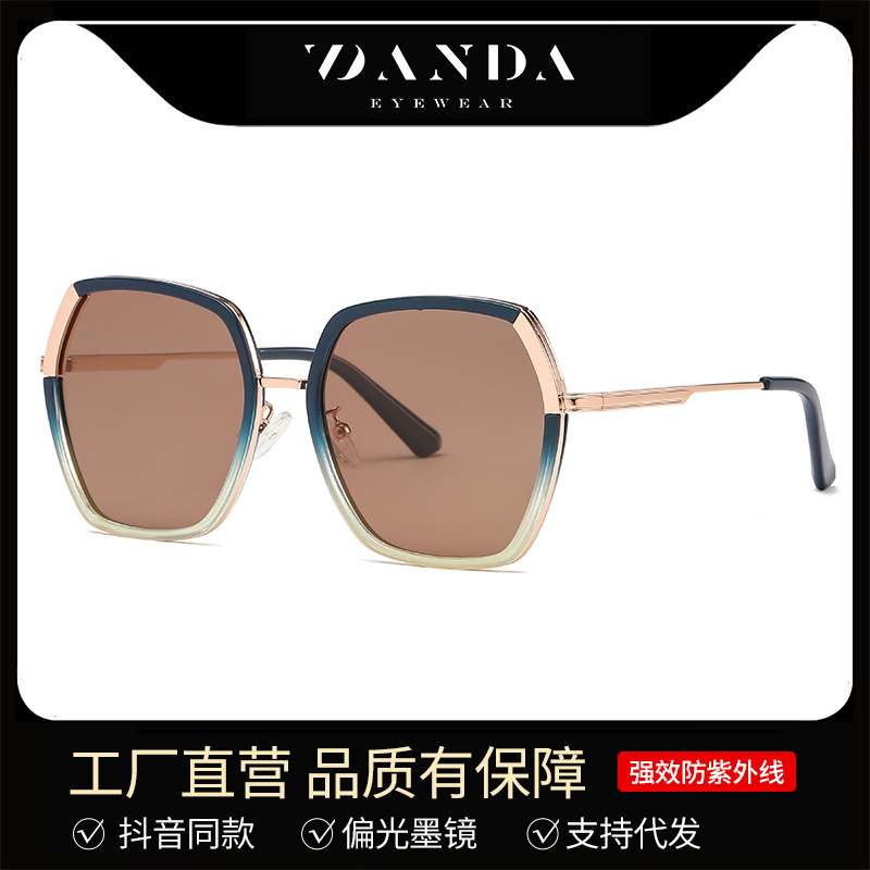 Nuevas gafas de sol polarizadas TJ710 moda mujer ins Street shooting gafas de sol de metal conducción gafas de sol polarizadas