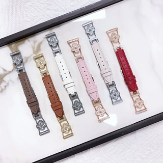 适用于苹果applewatchS11手表带星芒满钻四叶草皮表带表带可单售