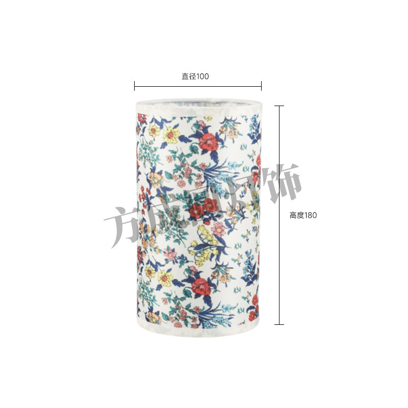 Lámpara de mesa de tela, pantalla de lámpara, estilo antiguo chino, patrón de impresión floral, tela, lámpara de cabecera de dormitorio, carcasa de pantalla de lámpara