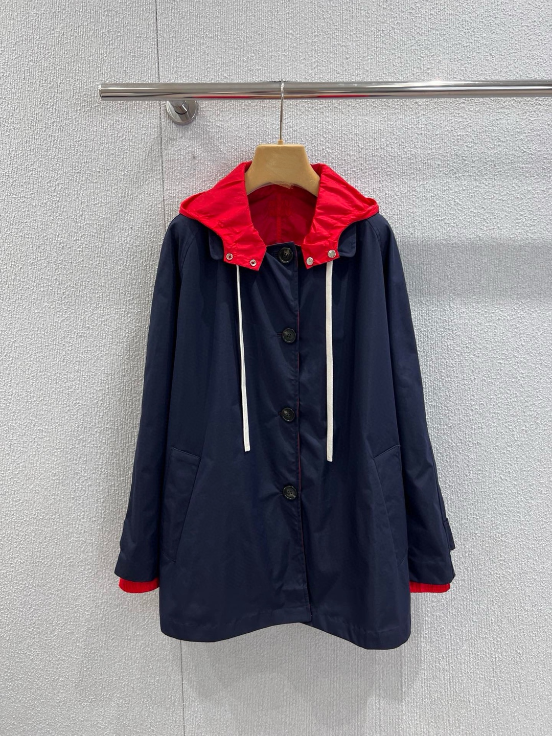 Reversible Windbreaker Jacket 2025 Autumn and Winter New Style for Men and Women, Mid-Length Hooded Jacket