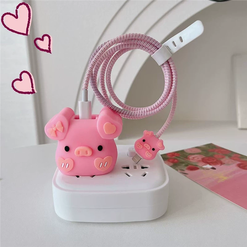 Apple, cartoon charger, protective case, 20W