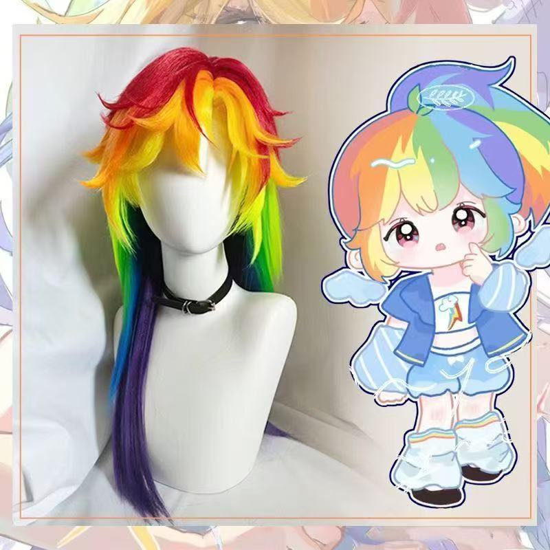 Cross-Border Silky My Little Pony Cosplay Wig Rainbow Personality Wolf Tail My Little Pony Rainbow Dash Cosplay Wig Cross-Border Silky My Little Pony Cosplay Wig Rainbow Personality Wolf Tail My Little Pony Rainbow Dash Cosplay Wig