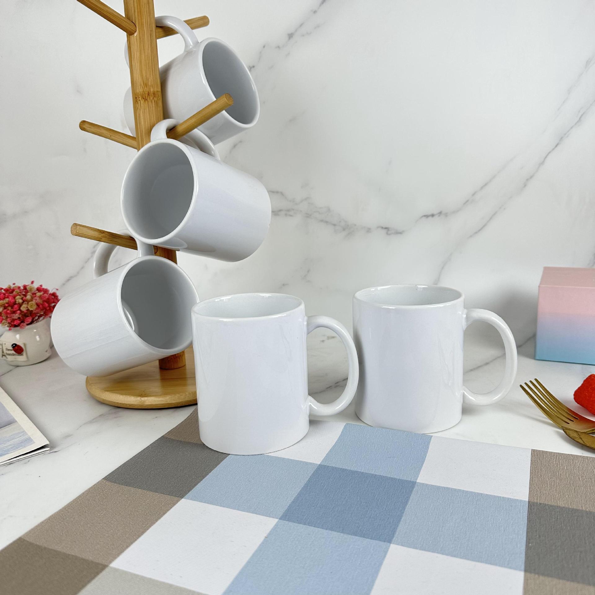 General de mercancías al por mayor blanco puro taza de cerámica taza de agua potable hogar oficina taza de té