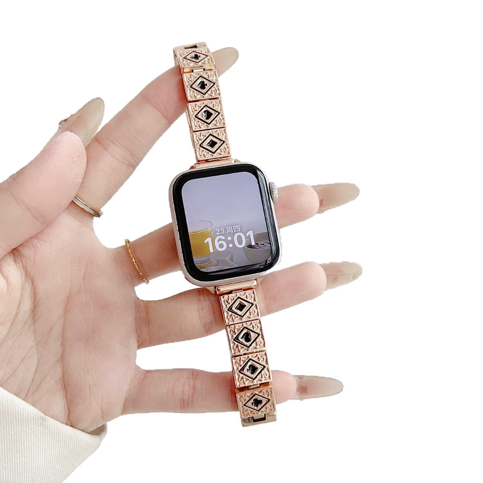[金属ной стальной браслет для Apple Watch в виде карточной плитки, совместим с Apple Watch S11, 10 поколение, SE, универсальный Ultra]