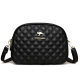 Genuine Leather Women's Three-Layer Mobile Phone Bag 2024 New Style Mother Crossbody Bag All-Match Single-Shoulder Diamond Embroidery Thread Lightweight