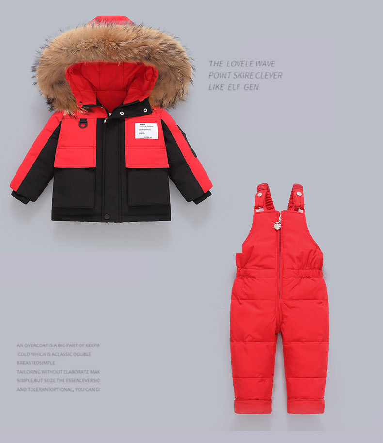 Piumino per bambini 2025, neonato, 1-5 anni, ragazzi e ragazze, nuovo set invernale in due pezzi, top + tuta_voghion.com