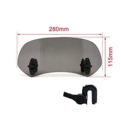 Motorcycle Windshield Small Front Windshield Adjustable Heightened Pc Rain Shield Universal Modification (Motorcycle Safety Supplies) - small-smoky