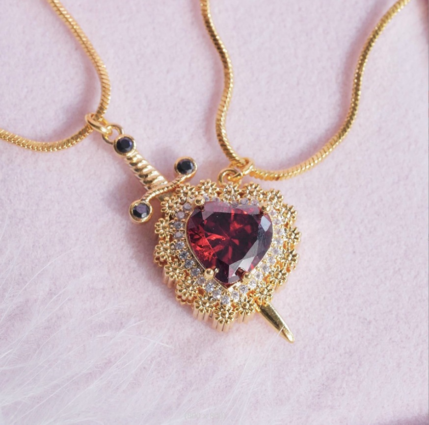 304 Stainless Steel, Copper Material Wholesale Jewelry Casual Elegant Lady Geometric Heart Shape 304 Stainless Steel Copper Plating Necklace Cuban Link Chain Curb Chain Cable Chain