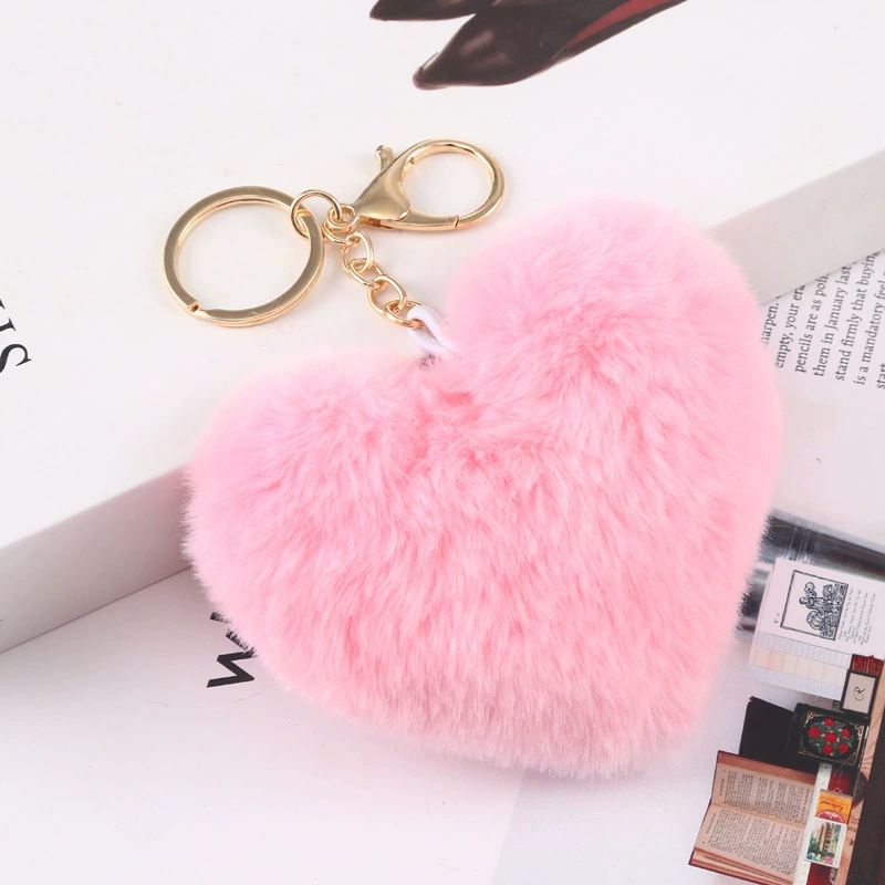 Plush keychain heart-shaped, bag