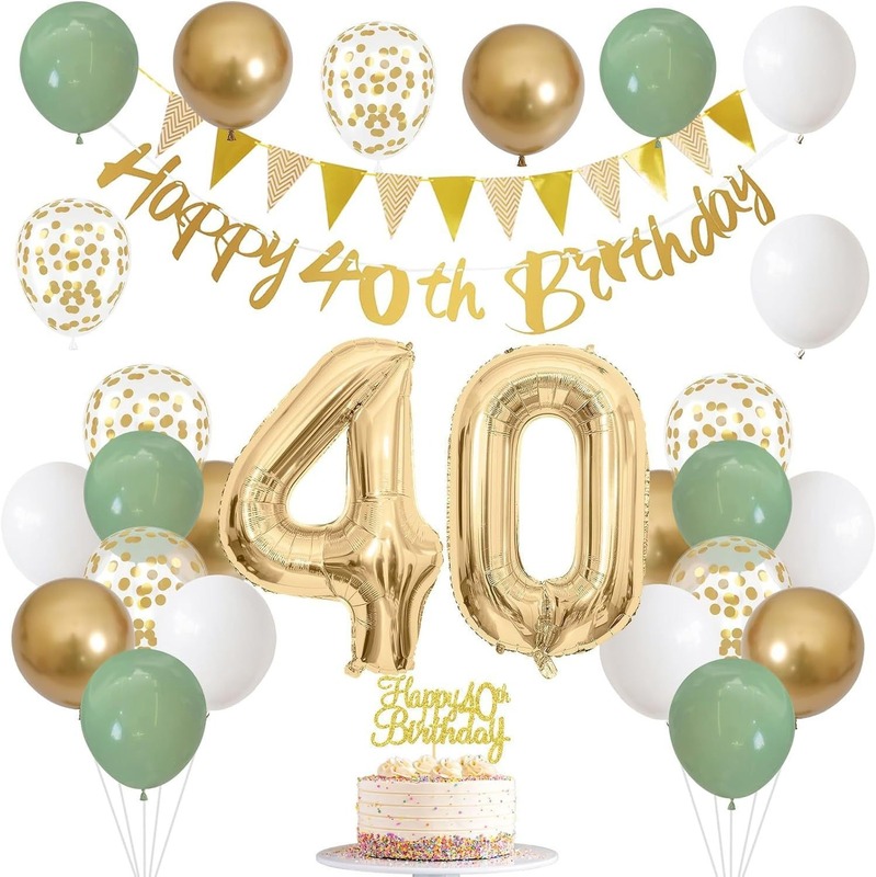 グリーンゴールド誕生日パーティーフラグバルーンインサートデジタルホイルバルーンクロスボーダー1歳の誕生日装飾アレンジメントセット|undefined