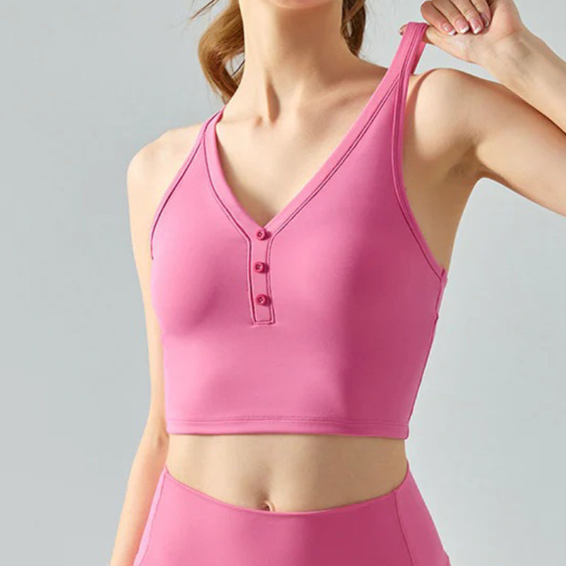 Lulu mismo desnudo con cuello en V deportes chaleco ropa interior Mujer Cruz belleza espalda sujetador fitness al aire libre correr ropa de yoga