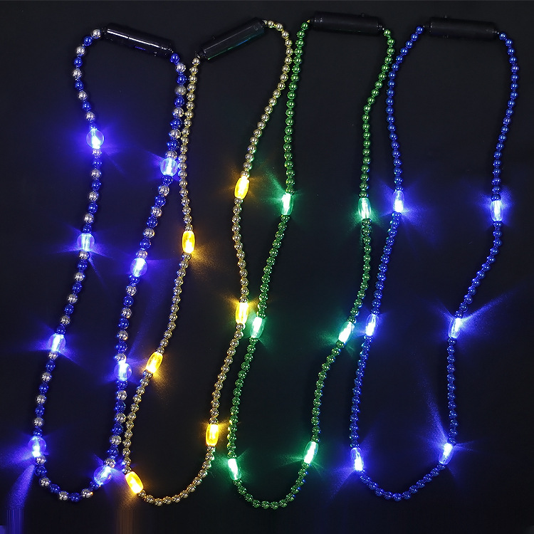 Nuevo collar luminoso cuentas brillante ambiente vacaciones suministros Navidad collar luminoso juguete LED Cadena de cuentas luminosa