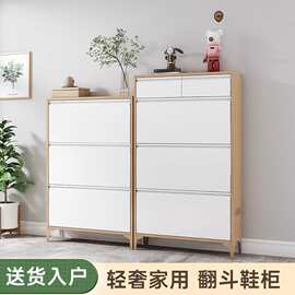 钢制鞋柜家用门口入户翻斗式玄关柜可上墙收纳省空间鞋架