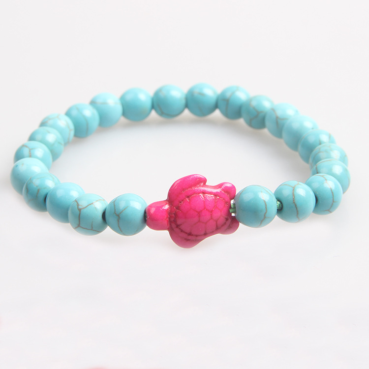 청록색 거북이 팔찌 8mm, 약 23개, 19g