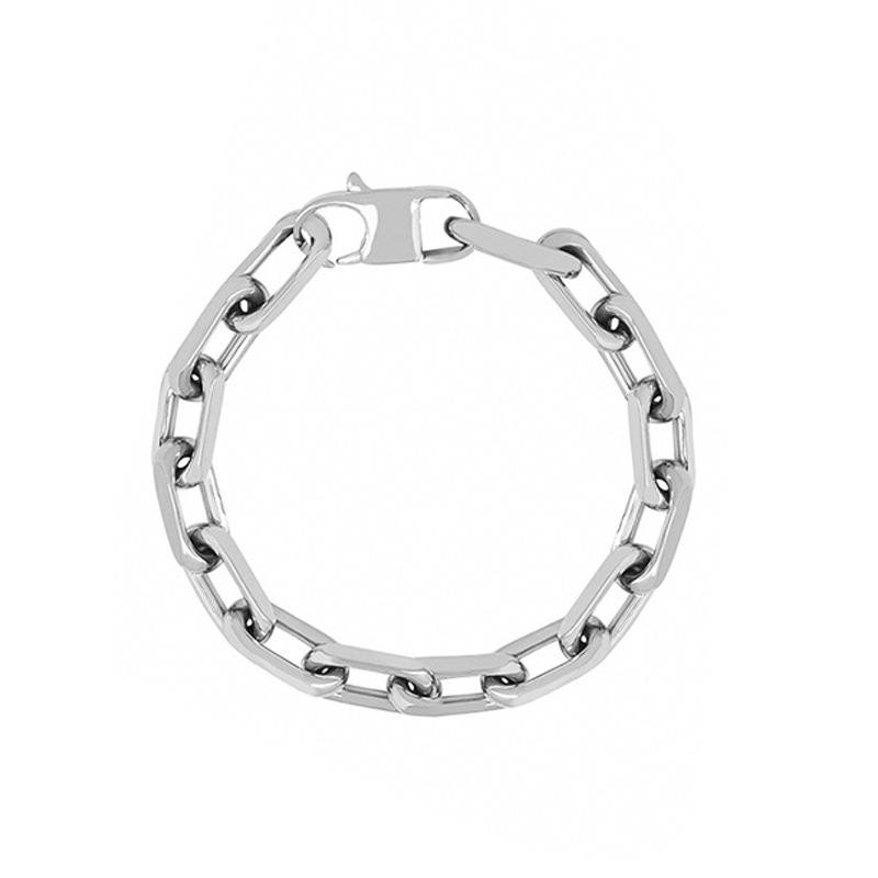 Collar de cadena gruesa pulsera cadena cubana hip hop calle titanio acero cadena hombres y mujeres temperamento nicho clavícula cadena todo partido mujeres