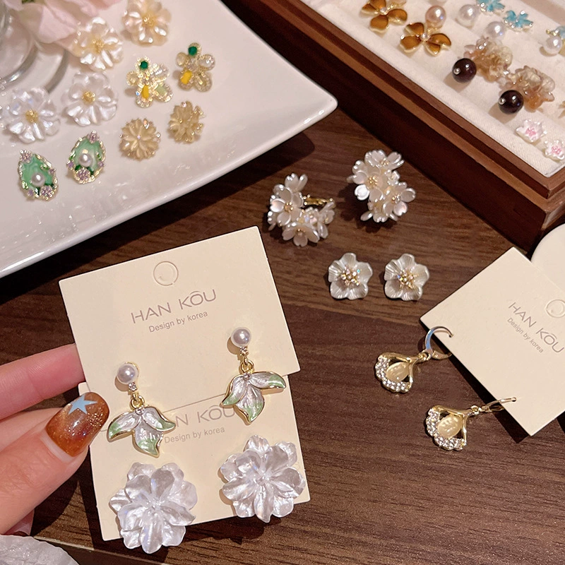 Свежие серьги из жемчуга, серебро 925 пробы, цветочные, стиль лёгкой роскоши, высококачественный стиль