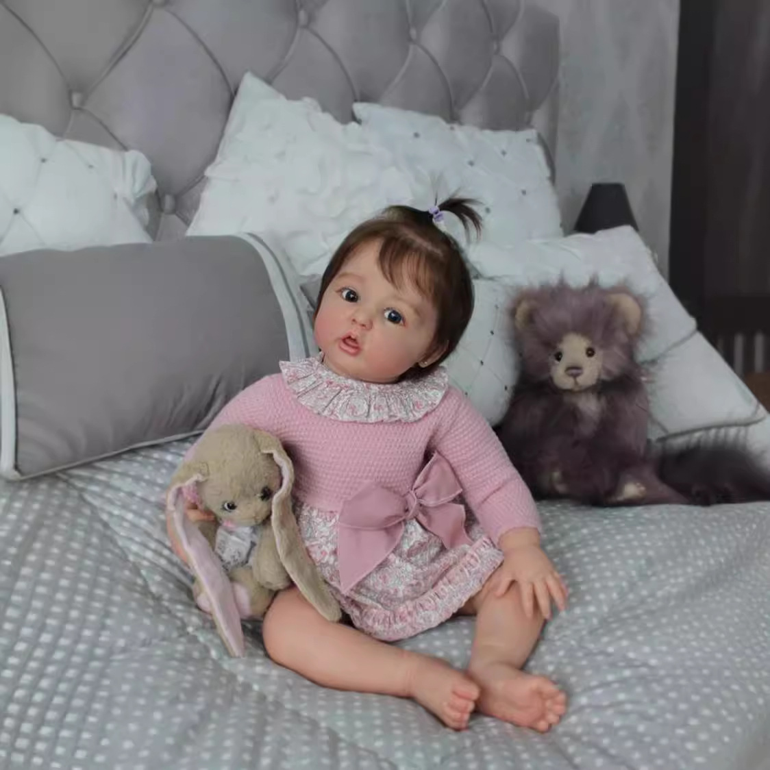 En stock 55cm simulación muñeca suave cuerpo completo vinilo renacido muñeca de los niños muñeca de juguete que acompaña