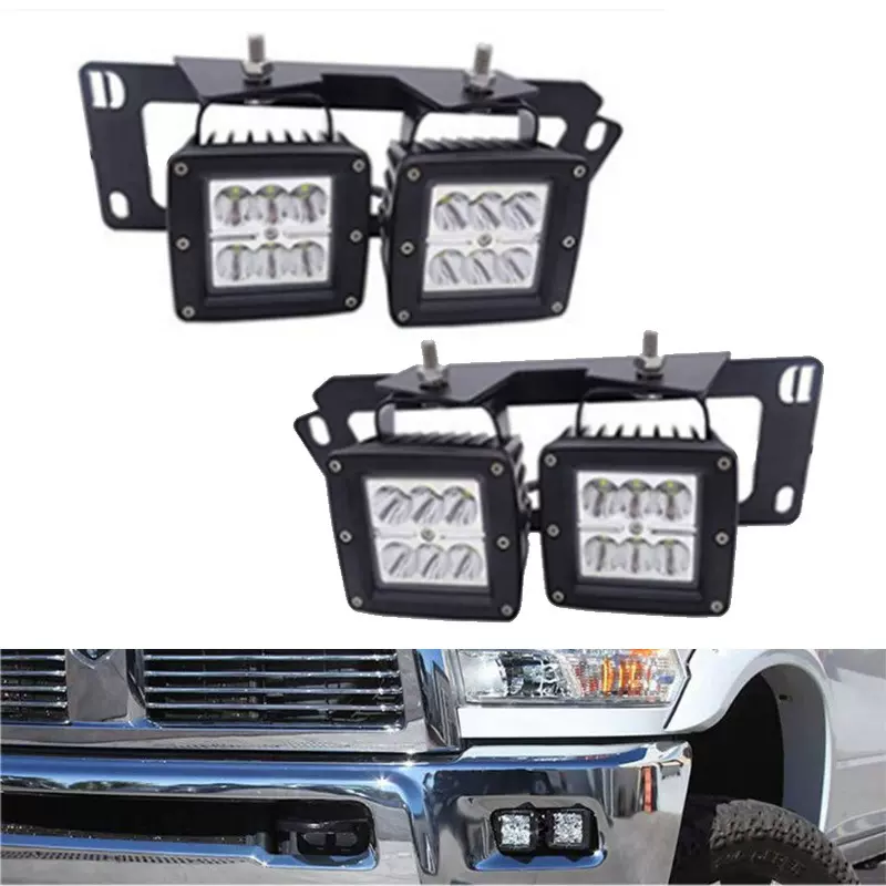 适用道奇公羊保险杠改装雾灯支架Ram150025003500工作灯安装支架