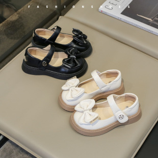 Children's Bow Princess Shoes 2025 Summer New Girls' Small Leather Shoes Medium and Large Children's Girls' Fashion Performance Shoes