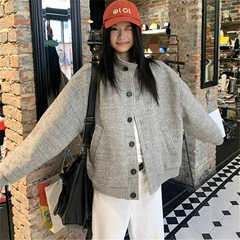 美式复古立领夹克外套女学生2025秋季新款设计感百搭休闲棒球服潮
