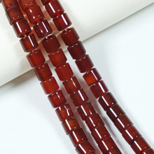 厂家批发天然红玛瑙直切圆柱散珠diy手链隔片手串药片半成品材料