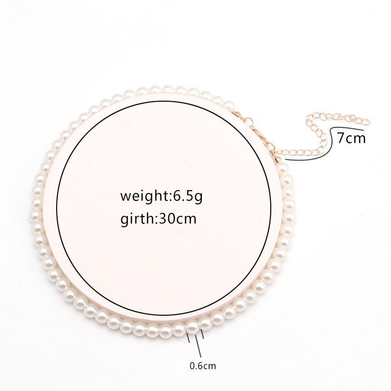 Elegant Geometric Imitation Pearl Beaded Womenu0027S Necklace