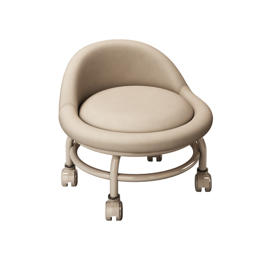 Wholesale small stool, sofa stool, low stool, soft seat lazy stool, round stool, swivel wheel mobile backrest roller