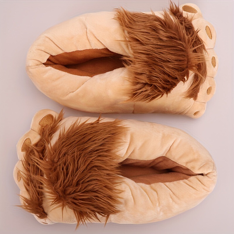 Hobbit big feet cotton slippers warm and comfortable all-inclusive heel retro savage home shoes couple funny cotton slippers